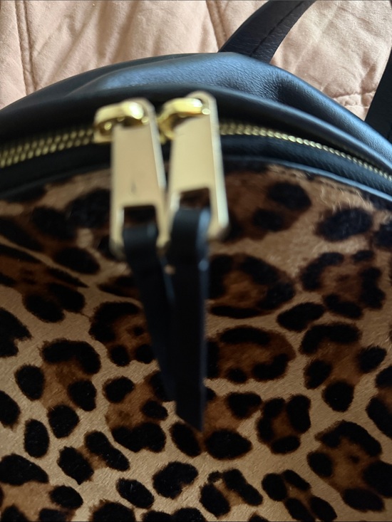 J. CREW Harper 100% leather and leopard print calf hair backpack main image 15